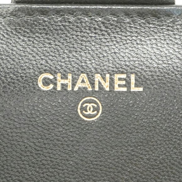 Chanel Shoulder Wallet Matelasse Leather Black Women's - Picture 5 of 14